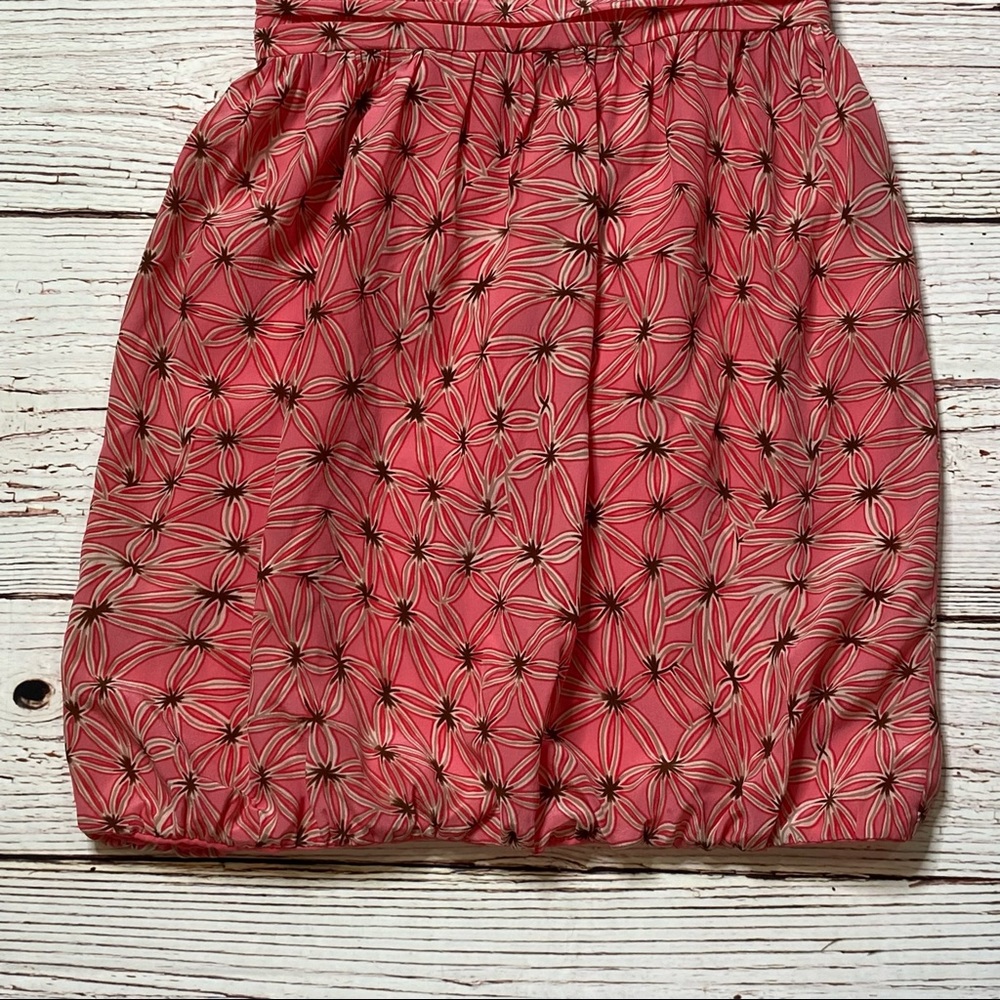 MILLY of New York Strapless Coral Print Bubble Hem Dress Sz 6 - Picture 12 of 14